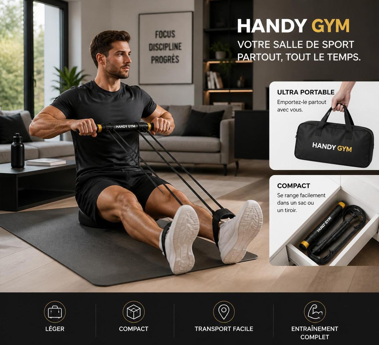 découvrez handy gym, l'appareil de fitness compact et pratique qui vous permet de vous entraîner efficacement partout, sans aucune contrainte.