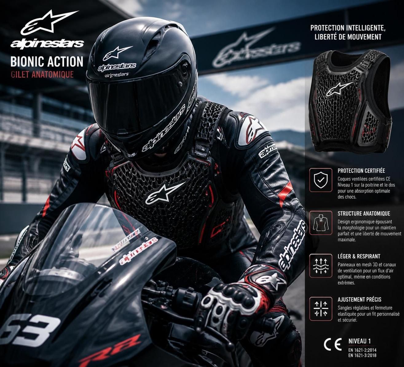 découvrez l'alpinestar bionic, une innovation révolutionnaire conçue pour offrir une protection optimale aux motards sportifs, alliant sécurité et performance.